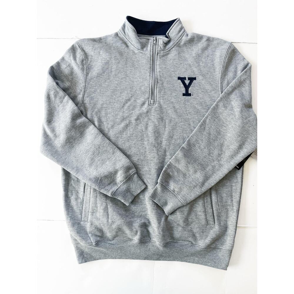 Yale Bulldogs Sweatshirt Mens Large Gray NCAA Colosseum 1/4 Zip Fleece Pullover